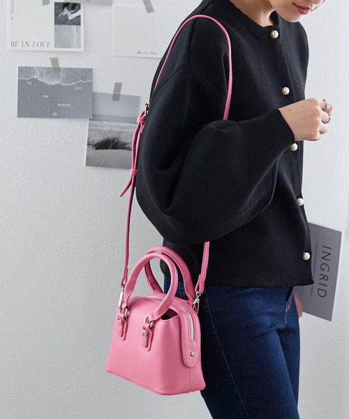 KOBE LETTUCE（コウベレタス）の「フェイクレザー2wayショルダーバッグ（ショルダーバッグ・レディース・ブラック/アイボリー/ピンク/グリーン・FREE）」の12枚目の写真