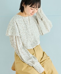 ビッグカラーフラワーブラウス