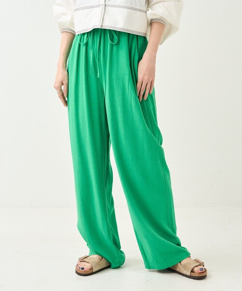 FREAK'S STORE（フリークスストア）の「リネンレーヨンイージーパンツ/コットンイージーパンツ（その他パンツ・レディース・ブラック/ネイビー/コーラルピンク/グリーン/ブルーグリーン/ブルー/サックスブルー/オレンジ/オフホワイト・ﾌﾘ-）」の14枚目の写真
