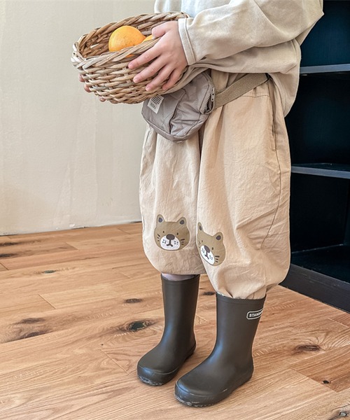 aimoha（アイモハ）の「【aimoha-KIDS-】子供服　可愛い猫ワッペンプリント裾絞りパンツ（その他パンツ・キッズ・グレー/ダークベージュ・90/100/110/120/130/80）」の4枚目の写真