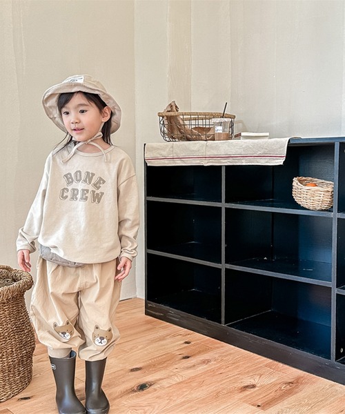 aimoha（アイモハ）の「【aimoha-KIDS-】子供服　可愛い猫ワッペンプリント裾絞りパンツ（その他パンツ・キッズ・グレー/ダークベージュ・90/100/110/120/130/80）」の6枚目の写真