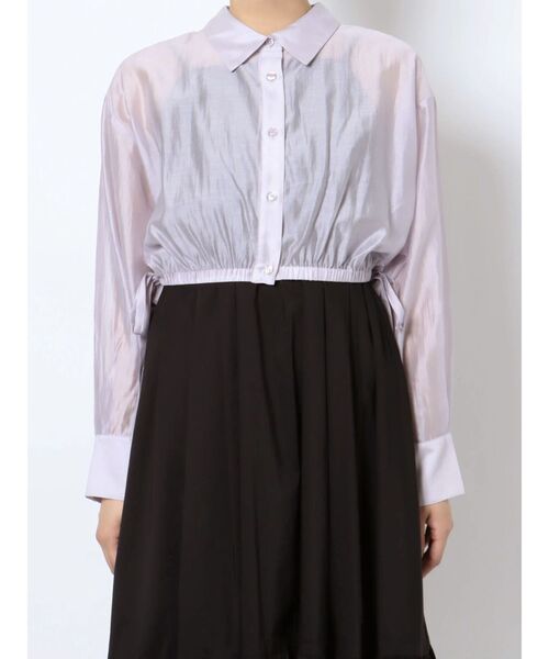 MERCURYDUO（マーキュリーデュオ）の「サイドリボンギャザーシアーシャツ（シャツ/ブラウス・レディース・オフホワイト/ライトブルー/ラベンダー・FREE）」の20枚目の写真