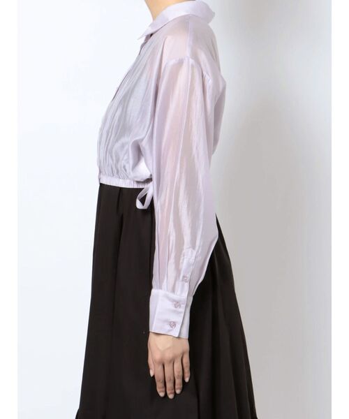 MERCURYDUO（マーキュリーデュオ）の「サイドリボンギャザーシアーシャツ（シャツ/ブラウス・レディース・オフホワイト/ライトブルー/ラベンダー・FREE）」の21枚目の写真