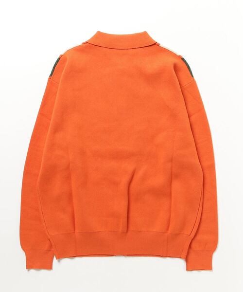 F-LAGSTUF-F（フラグスタフ）の「STRIPE KNIT CARDIGAN（カーディガン/ボレロ・メンズ・オレンジ/ブラック・M/L）」の3枚目の写真