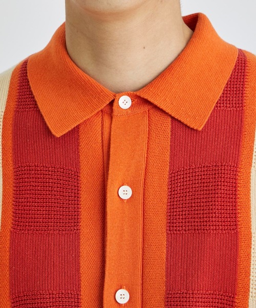 F-LAGSTUF-F（フラグスタフ）の「STRIPE KNIT CARDIGAN（カーディガン/ボレロ・メンズ・オレンジ/ブラック・M/L）」の9枚目の写真