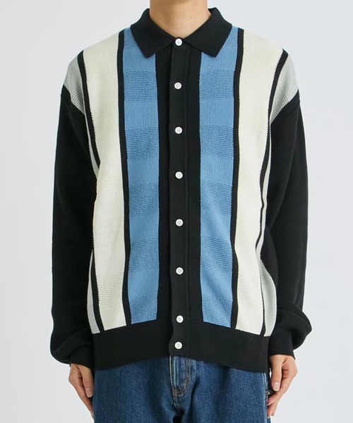 F-LAGSTUF-F（フラグスタフ）の「STRIPE KNIT CARDIGAN（カーディガン/ボレロ・メンズ・オレンジ/ブラック・M/L）」の15枚目の写真