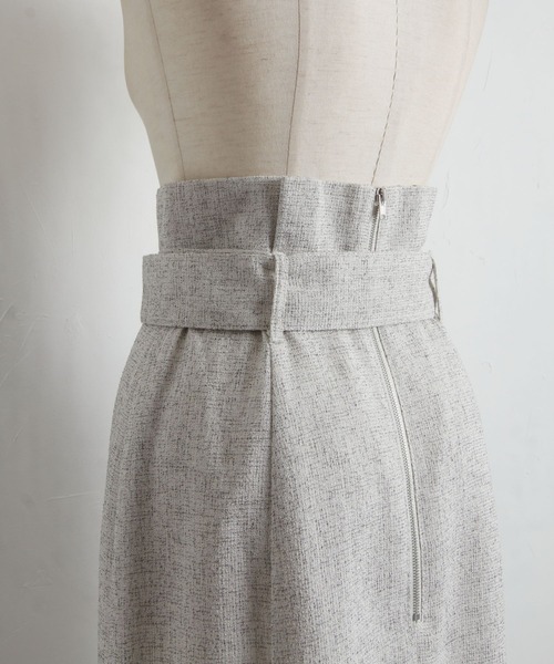 tocco closet（トッコ　クローゼット）の「ベルト付き裾フリンジマーメイドツイードスカート（スカート・レディース・ネイビー/オフホワイト・M）」の13枚目の写真