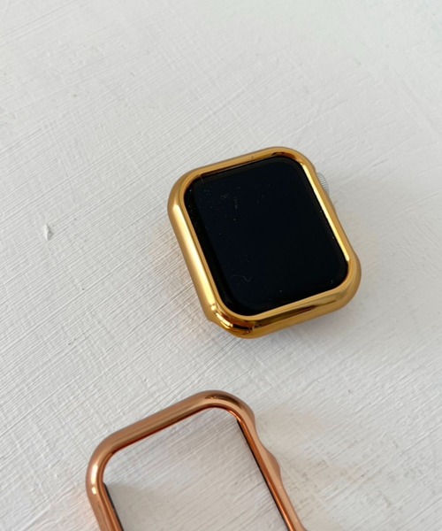 Me%(ミィパーセント)の「ツヤメタルAppleWatch画面カバー(デジタル腕時計・レディース・グレー/ピンク/イエロー・40/38/41)」の2枚目の写真