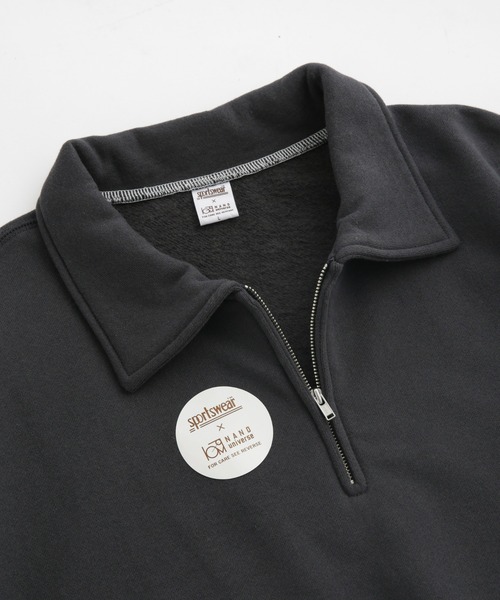 NANO universe(ナノユニバース)の「SPORTS WEAR/別注 ハーフジップ S/S(スウェット・メンズ・スミクロ/オートミール/ボルドー・S/M/L)」の5枚目の写真