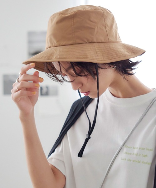 KOBE LETTUCE（コウベレタス）の「[ 水陸両用 ] UVカットポケッタブルハット（ハット・レディース・タン/ネイビー/ライトカーキ/ブラック・FREE）」の2枚目の写真