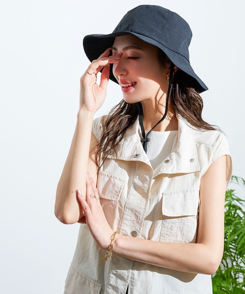 KOBE LETTUCE（コウベレタス）の「[ 水陸両用 ] UVカットポケッタブルハット（ハット・レディース・タン/ネイビー/ライトカーキ/ブラック・FREE）」の5枚目の写真