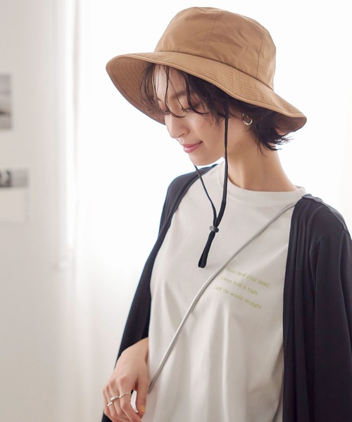 KOBE LETTUCE（コウベレタス）の「[ 水陸両用 ] UVカットポケッタブルハット（ハット・レディース・タン/ネイビー/ライトカーキ/ブラック・FREE）」の15枚目の写真