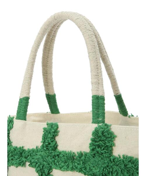 Green　Parks（グリーンパークス）の「・タフトチェックトートバッグ（トートバッグ・レディース・イエロー/グリーン・FREE）」の9枚目の写真