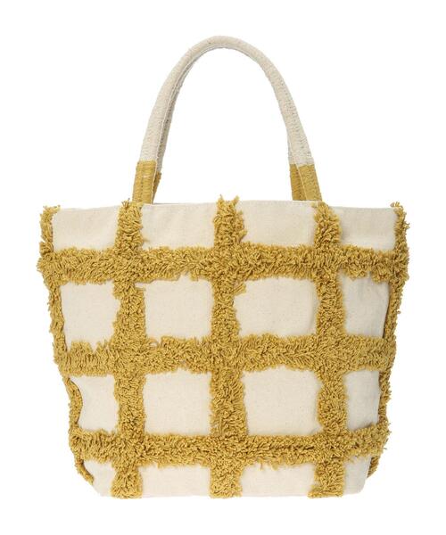 Green　Parks（グリーンパークス）の「・タフトチェックトートバッグ（トートバッグ・レディース・イエロー/グリーン・FREE）」の8枚目の写真