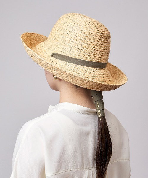 Actually(アクチュアリー)の「リボンの付け替えができる ラフィアハット(ハット・レディース・ナチュラル・フリー)」の4枚目の写真