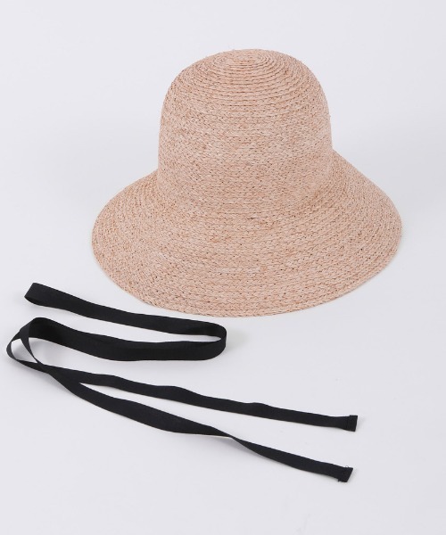 Actually(アクチュアリー)の「リボンの付け替えができる ラフィアハット(ハット・レディース・ナチュラル・フリー)」の6枚目の写真