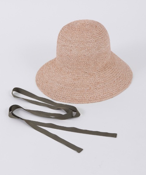 Actually(アクチュアリー)の「リボンの付け替えができる ラフィアハット(ハット・レディース・ナチュラル・フリー)」の7枚目の写真