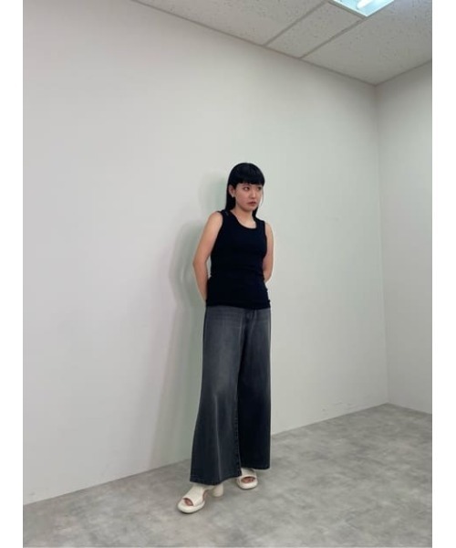 THROW by SLY(スローバイスライ)の「THROW ASYMMETRY 2P TANKTOP アシンメトリー 2ピース タンクトップ セット アシンメトリー クロップ丈(タンクトップ・レディース・ホワイト/ブラック/パープル・FREE)」の12枚目の写真