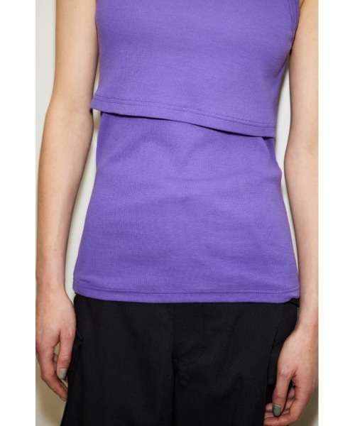 THROW by SLY(スローバイスライ)の「THROW ASYMMETRY 2P TANKTOP アシンメトリー 2ピース タンクトップ セット アシンメトリー クロップ丈(タンクトップ・レディース・ホワイト/ブラック/パープル・FREE)」の17枚目の写真