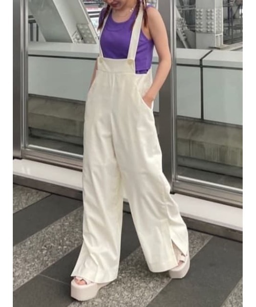 THROW by SLY(スローバイスライ)の「THROW ASYMMETRY 2P TANKTOP アシンメトリー 2ピース タンクトップ セット アシンメトリー クロップ丈(タンクトップ・レディース・ホワイト/ブラック/パープル・FREE)」の13枚目の写真