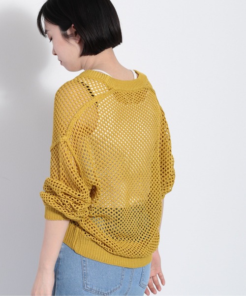 cepo（セポ）の「リネンタッチメッシュニット（ニット/セーター・レディース・イエロー/オレンジ/オフホワイト・M）」の14枚目の写真