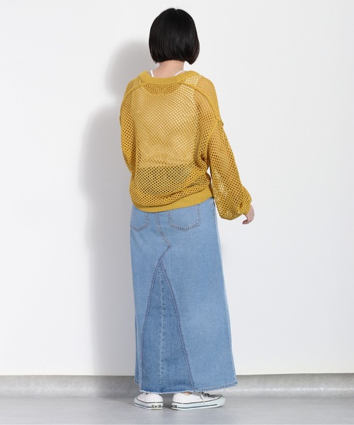 cepo（セポ）の「リネンタッチメッシュニット（ニット/セーター・レディース・イエロー/オレンジ/オフホワイト・M）」の17枚目の写真