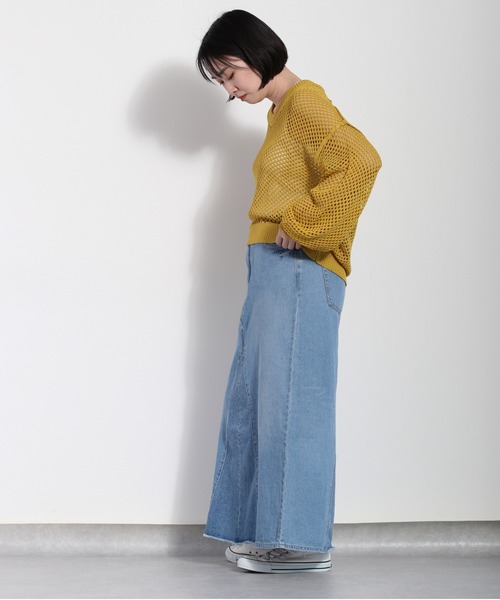 cepo（セポ）の「リネンタッチメッシュニット（ニット/セーター・レディース・イエロー/オレンジ/オフホワイト・M）」の16枚目の写真