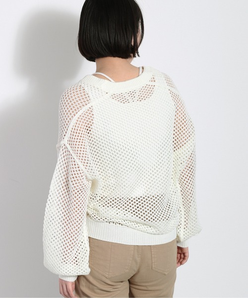 cepo（セポ）の「リネンタッチメッシュニット（ニット/セーター・レディース・イエロー/オレンジ/オフホワイト・M）」の21枚目の写真