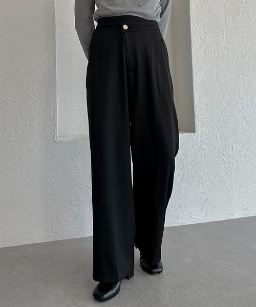 apres jour clair（アプレジュールクレア）の「【apres jour calir】アシメデザインスラックス【ZOZOTOWN限定アイテム】（その他パンツ・レディース・ブラウン系その他/ブラック/ライトベージュ・フリー/X-LARGE）」の2枚目の写真
