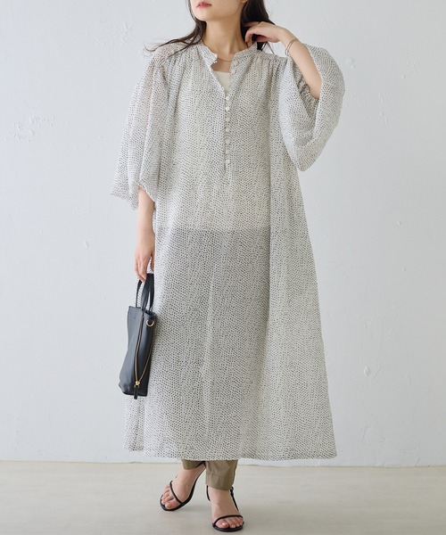 PUAL CE CIN（ピュアルセシン）の「【Du noir】ドット柄ワンピース（ワンピース・レディース・ホワイト系/ブラック系・FREE）」の5枚目の写真