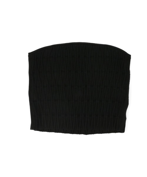 ADAM ET ROPE'（アダムエロペ）の「【サステナブル・セットアップ対応・WEB限定】チェック＆リブニットブラトップ（チューブトップ・レディース・ブラック/オフホワイト/ブラック系その他2・FREE）」の12枚目の写真