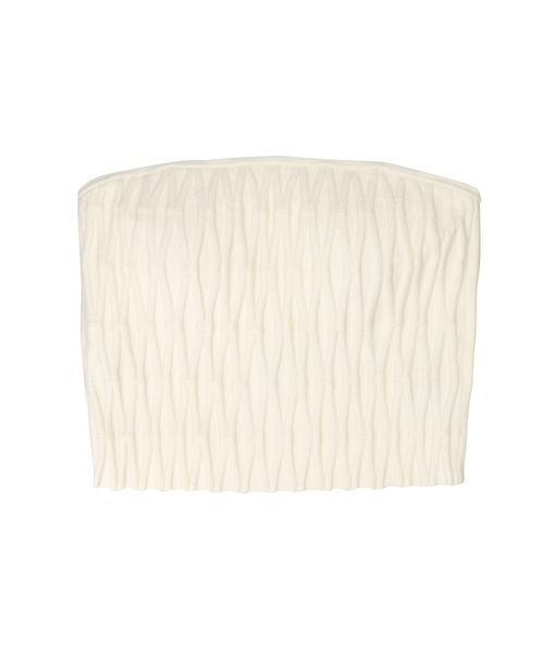 ADAM ET ROPE'（アダムエロペ）の「【サステナブル・セットアップ対応・WEB限定】チェック＆リブニットブラトップ（チューブトップ・レディース・ブラック/オフホワイト/ブラック系その他2・FREE）」の20枚目の写真