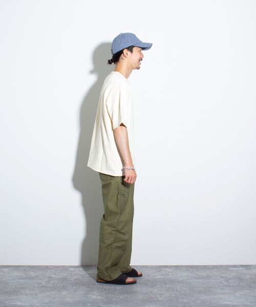 GLOSTER（グロスター）の「【GLOSTER/グロスター】ギザギザステッチ ポケT ポケットTシャツ 無地（Tシャツ/カットソー・メンズ・ブルー/チャコールグレー/ホワイト/キナリ・S/M/L）」の6枚目の写真