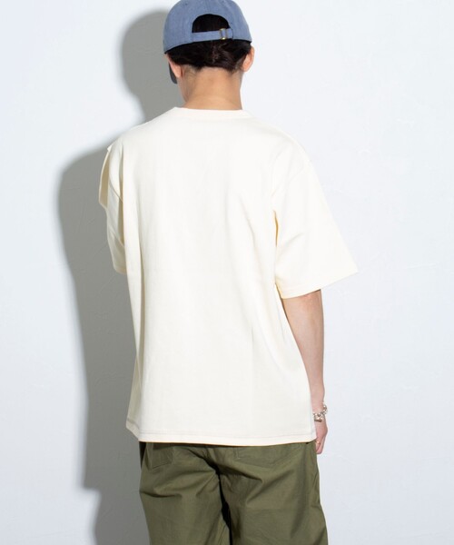 GLOSTER（グロスター）の「【GLOSTER/グロスター】ギザギザステッチ ポケT ポケットTシャツ 無地（Tシャツ/カットソー・メンズ・ブルー/チャコールグレー/ホワイト/キナリ・S/M/L）」の11枚目の写真