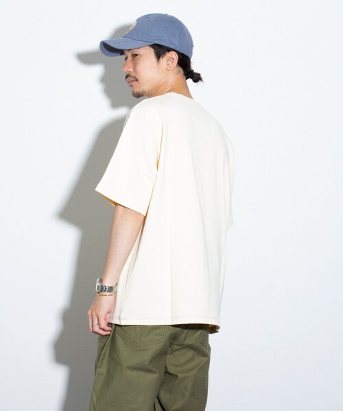 GLOSTER（グロスター）の「【GLOSTER/グロスター】ギザギザステッチ ポケT ポケットTシャツ 無地（Tシャツ/カットソー・メンズ・ブルー/チャコールグレー/ホワイト/キナリ・S/M/L）」の12枚目の写真