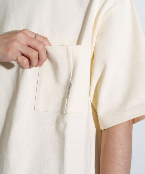 GLOSTER（グロスター）の「【GLOSTER/グロスター】ギザギザステッチ ポケT ポケットTシャツ 無地（Tシャツ/カットソー・メンズ・ブルー/チャコールグレー/ホワイト/キナリ・S/M/L）」の15枚目の写真