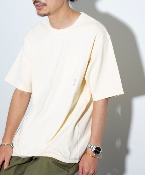 GLOSTER（グロスター）の「【GLOSTER/グロスター】ギザギザステッチ ポケT ポケットTシャツ 無地（Tシャツ/カットソー・メンズ・ブルー/チャコールグレー/ホワイト/キナリ・S/M/L）」の20枚目の写真