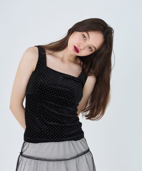 TINA:JOJUN(ティーナジョジュン)の「ベロア ノースリーブトップス TINA:JOJUN(タンクトップ・レディース・ブラック/ブラウン・M)」の19枚目の写真