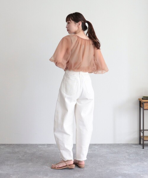 fredy emue(フレディエミュ)の「チュール2WAYギャザーブラウス(シャツ/ブラウス・レディース・ブラウン/チャコールグレー/アイボリー・38)」の20枚目の写真