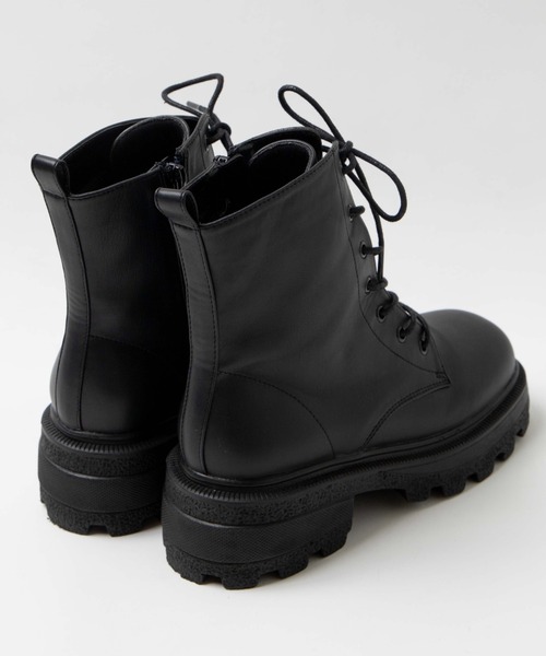 WEGO（ウィゴー）の「WEGO/レースアップショートブーツ（ブーツ・レディース・ブラック/オフホワイト/シルバー・MEDIUM/LARGE）」の5枚目の写真