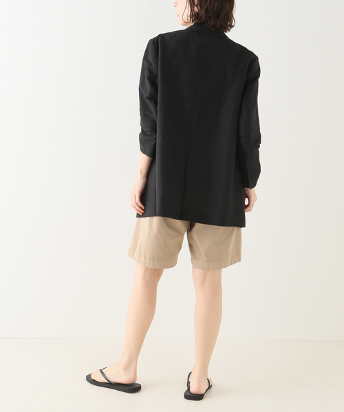 【美品】plage VIS/LINEN DB ジャケット / グレー 美品】plage VIS/LINEN DB ジャケット / グレー
