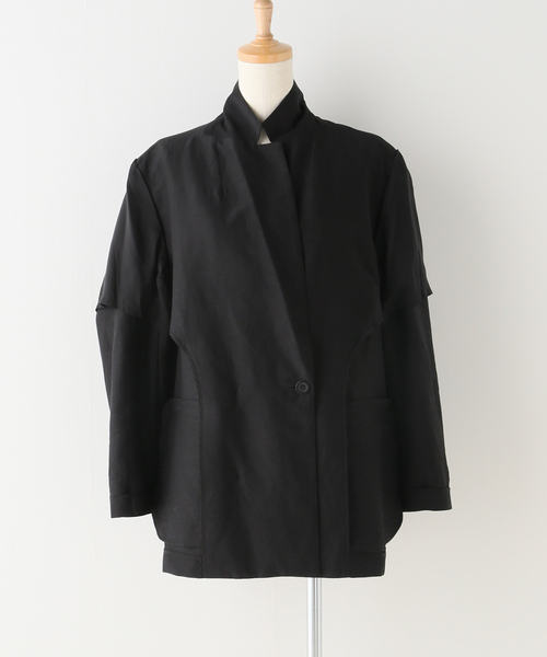 【美品】plage VIS/LINEN DB ジャケット / グレー VIS/LINEN DB ジャケット（テーラードジャケット）｜Plage