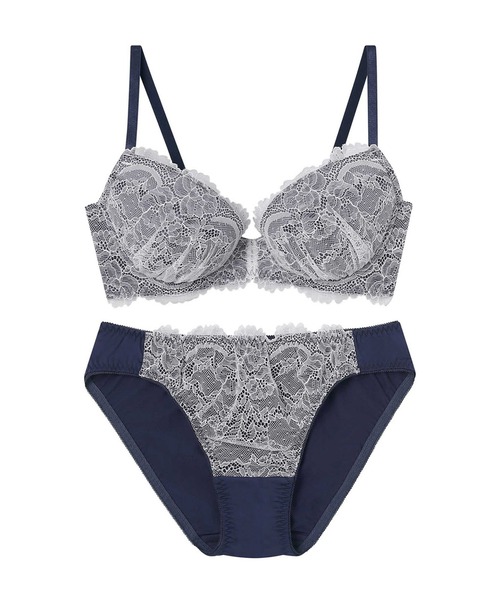 AMPHI（アンフィ）の「【まる胸メイク】A～Gカップ 推し活･推し事応援 ブラ&ショーツセット（ブラ&ショーツ・レディース・ホワイト/ブラック/ピンク/オレンジ/ブルー/レッド/クリアグリーン/クリアイエロー/ライトパープル/ベージュ/ダークカーキ/アイボリー/サックスブルー/バイオレット/ライトグリーン/ネイビー/サーモンピンク・B65/B70/B75/C65/C70/C75/D65/D70/D75/E65/E70/E75/A70/A75/F65/F70/F75/G65/G70/G75）」の9枚目の写真