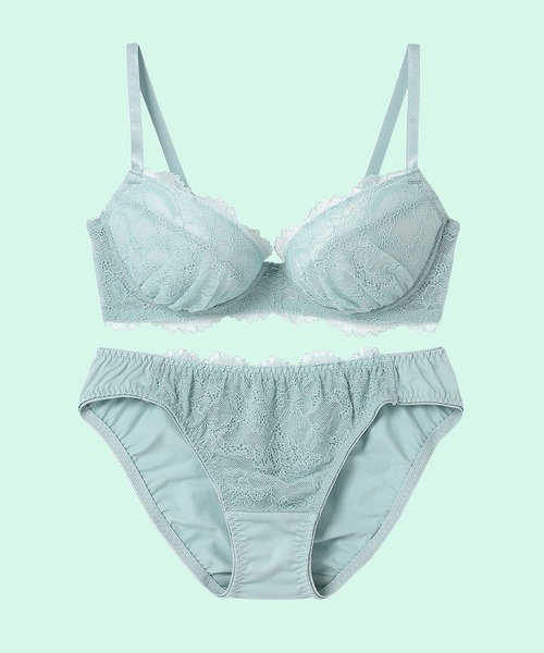 AMPHI（アンフィ）の「【まる胸メイク】A～Gカップ 推し活･推し事応援 ブラ&ショーツセット（ブラ&ショーツ・レディース・ホワイト/ブラック/ピンク/オレンジ/ブルー/レッド/クリアグリーン/クリアイエロー/ライトパープル/ベージュ/ダークカーキ/アイボリー/サックスブルー/バイオレット/ライトグリーン/ネイビー/サーモンピンク・B65/B70/B75/C65/C70/C75/D65/D70/D75/E65/E70/E75/A70/A75/F65/F70/F75/G65/G70/G75）」の7枚目の写真