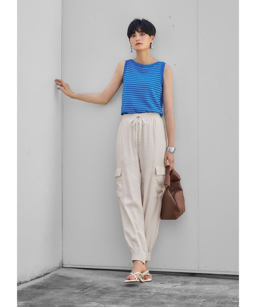 STYLE DELI(スタイルデリ)の「ボーダー柄サマーニットトップス(ニット/セーター・レディース・ネイビー/ブルー・MEDIUM)」の13枚目の写真