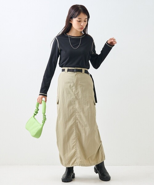 FREAK'S STORE（フリークスストア）の「シアー ロングスリーブ Tシャツ/長袖Tシャツ（Tシャツ/カットソー・レディース・ピンク/オフホワイト/ブラック・ﾌﾘ-）」の11枚目の写真