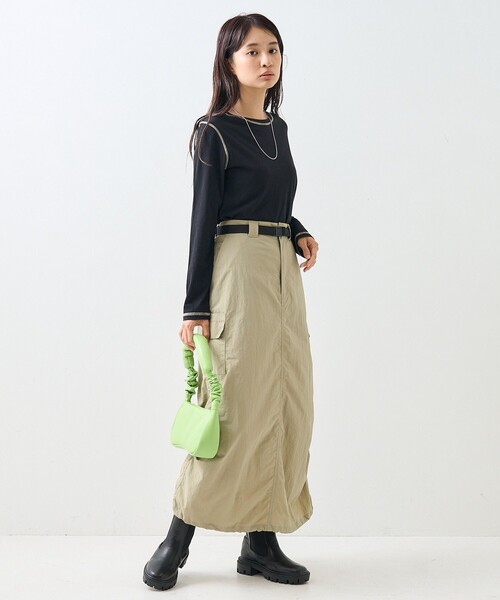 FREAK'S STORE（フリークスストア）の「シアー ロングスリーブ Tシャツ/長袖Tシャツ（Tシャツ/カットソー・レディース・ピンク/オフホワイト/ブラック・ﾌﾘ-）」の12枚目の写真