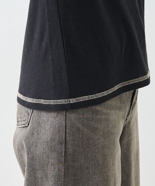 FREAK'S STORE（フリークスストア）の「シアー ロングスリーブ Tシャツ/長袖Tシャツ（Tシャツ/カットソー・レディース・ピンク/オフホワイト/ブラック・ﾌﾘ-）」の20枚目の写真