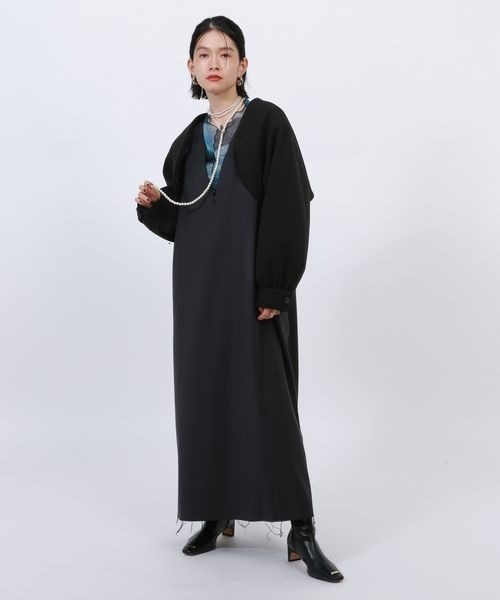 HARE（ハレ）の「ウーリーテックマルチWAYコート(HARE)（チェスターコート・レディース・ベージュ/ブラック・FREE）」の13枚目の写真