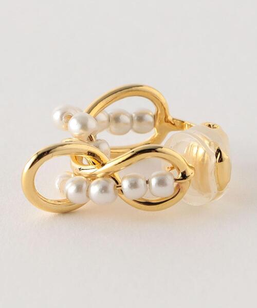 green label relaxing(グリーンレーベルリラクシング)の「メタル&フェイクパール フープイヤリング(イヤリング・レディース・シルバー/ゴールド・FREE)」の7枚目の写真